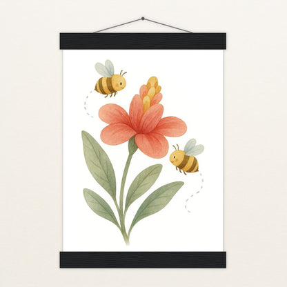 Bibi die Biene - Motiv: "Blume" Poster mit Leisten von tinylearner