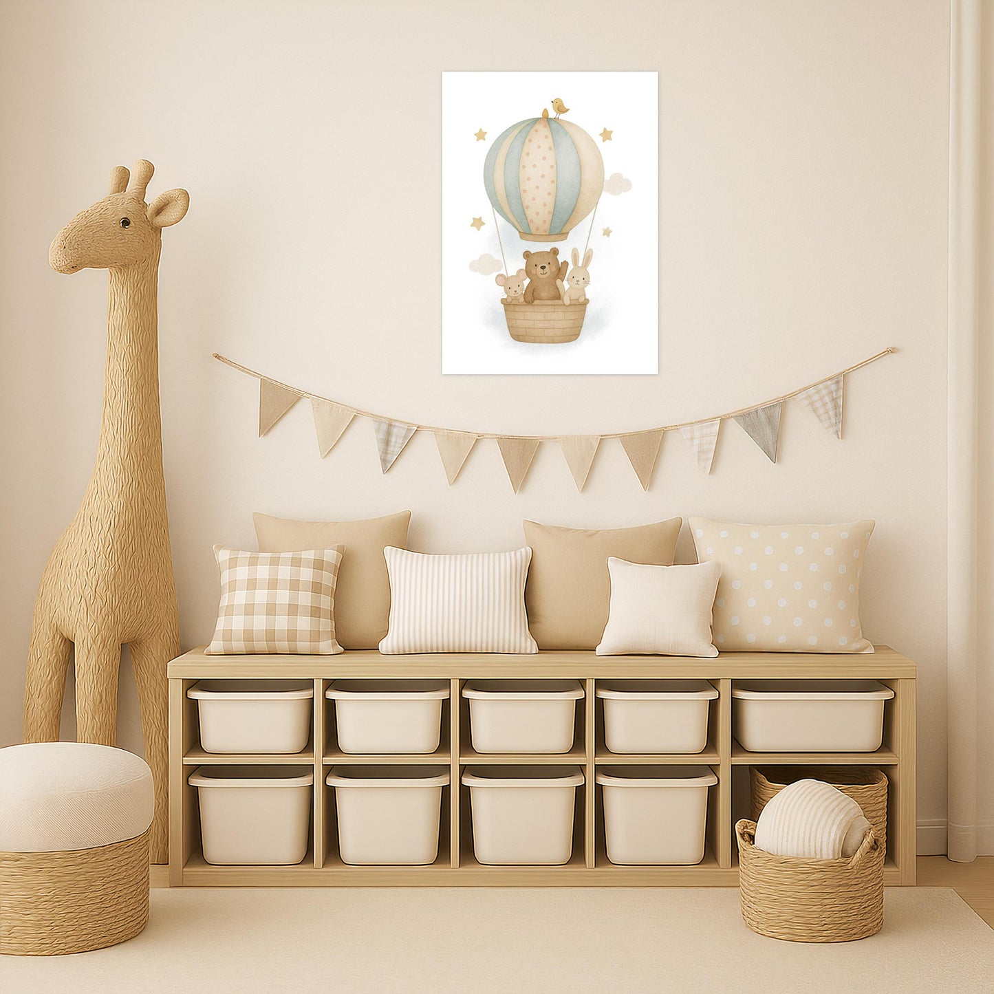 Tierfreunde - Motiv: "Heißluftballon" Poster von tinylearner