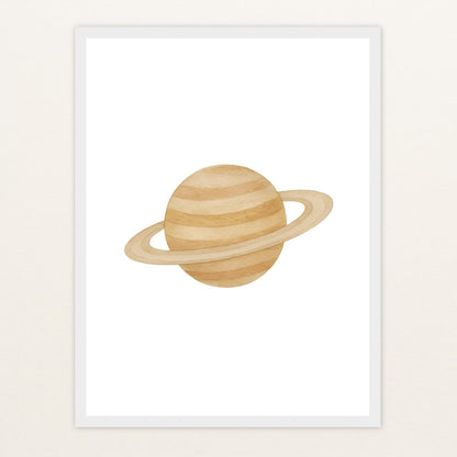Saturn Poster mit Holzrahmen von tinylearner