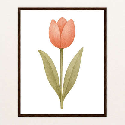 Tulpe Poster mit Holzrahmen von tinylearner