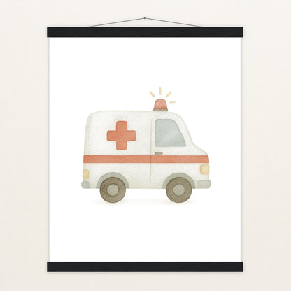 Krankenwagen Poster mit Leisten von tinylearner