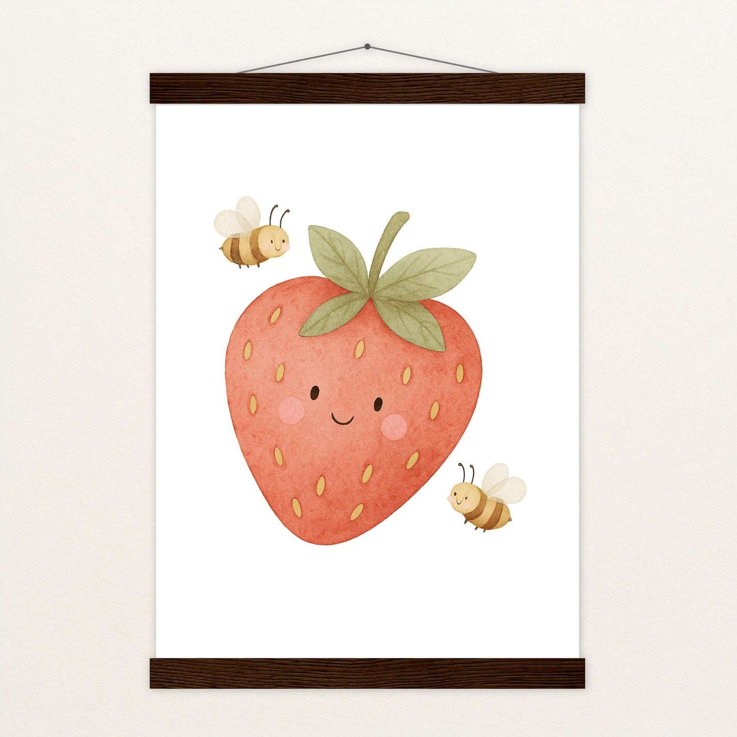 Obst: Erdbeere Poster mit Leisten von tinylearner