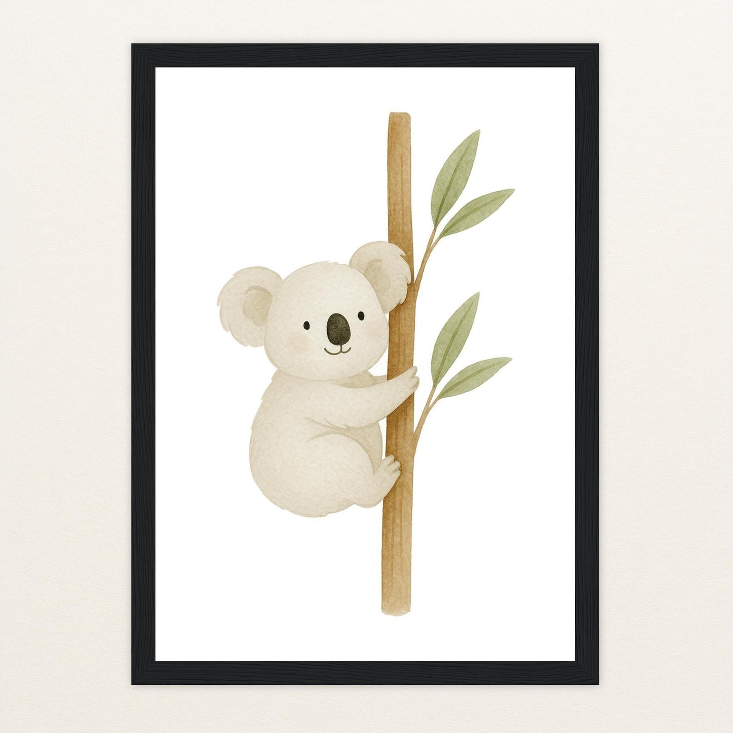 Kori der Koala Poster mit Holzrahmen von tinylearner