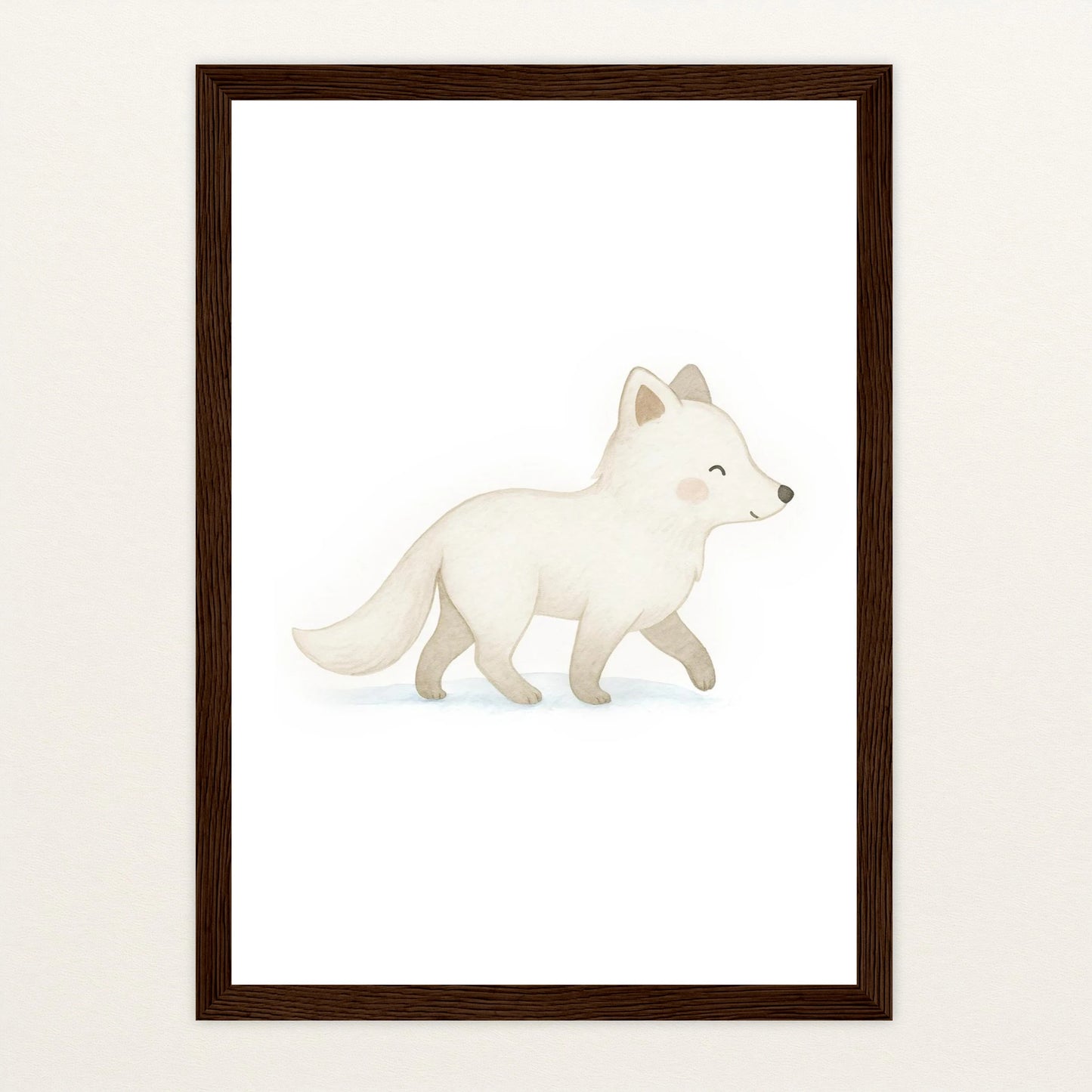 Pino der Polarfuchs Poster mit Holzrahmen von tinylearner