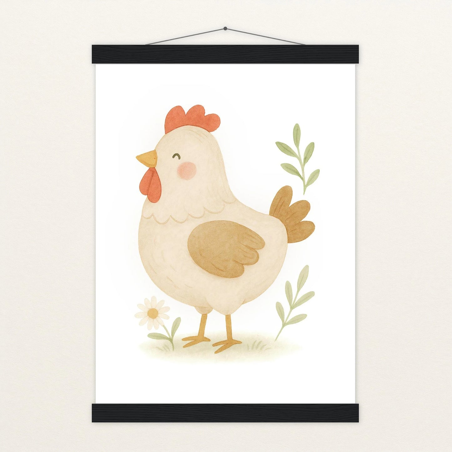 Hanni das Huhn Poster mit Leisten von tinylearner
