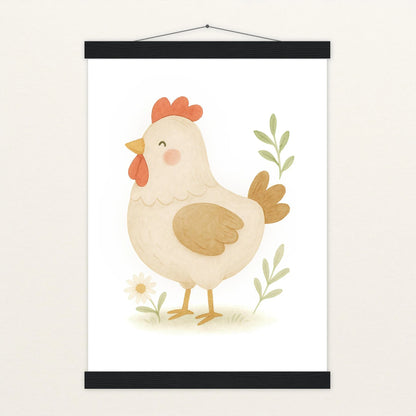 Hanni das Huhn Poster mit Leisten von tinylearner