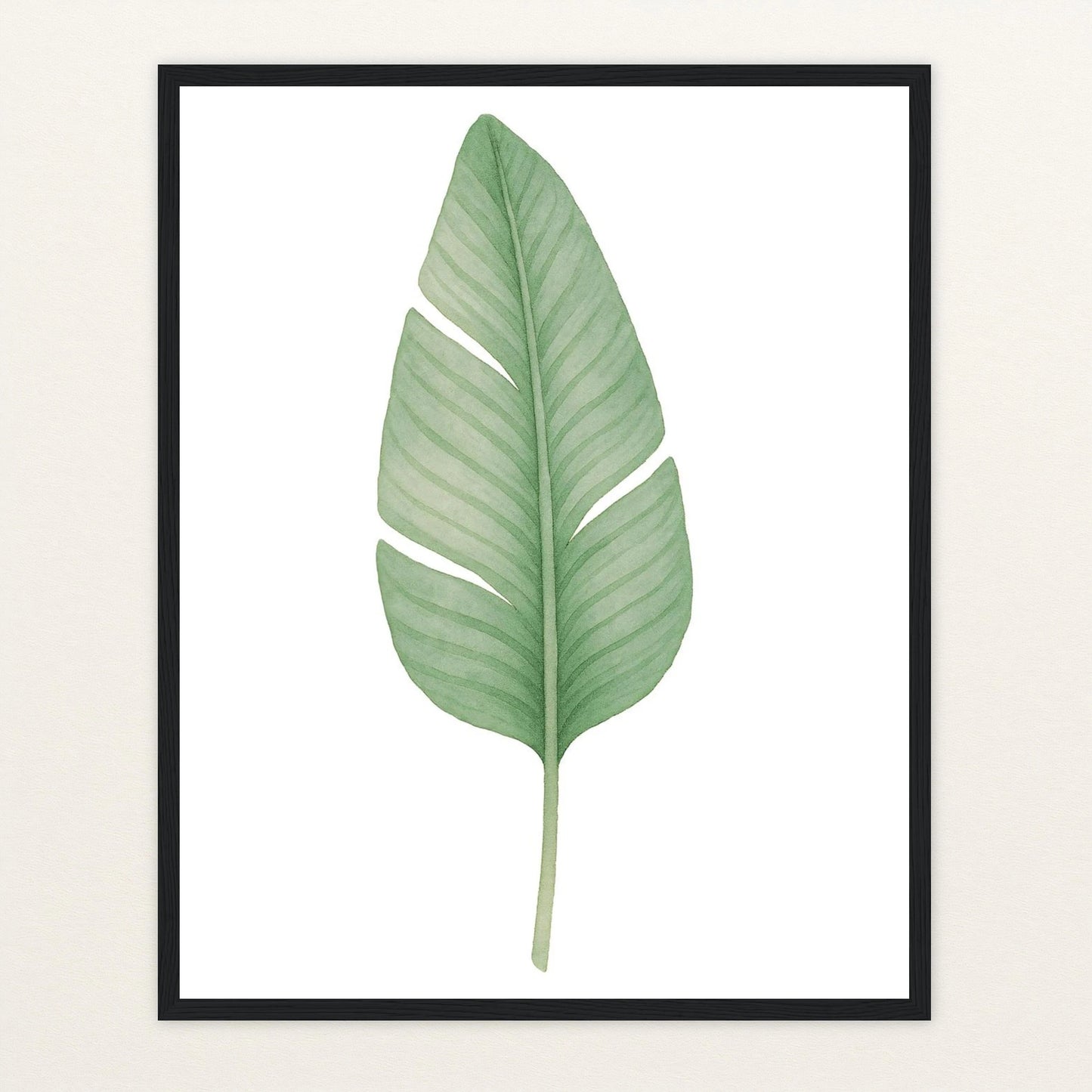 Strelitzien-Blatt Poster mit Holzrahmen von tinylearner