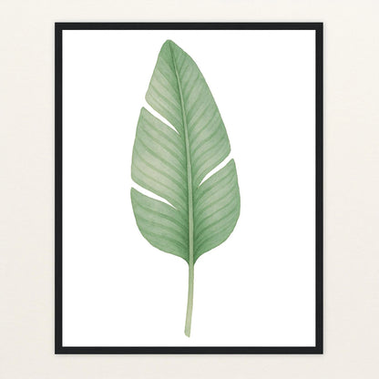 Strelitzien-Blatt Poster mit Holzrahmen von tinylearner