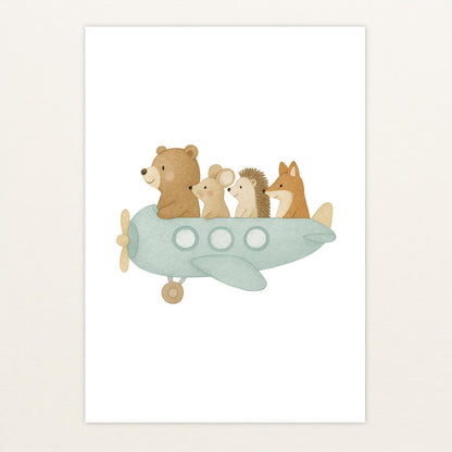 Tierfreunde - Motiv: "Flugzeug" Poster von tinylearner