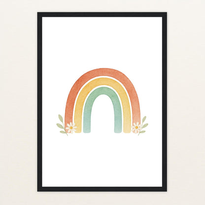 Regenbogen Poster mit Holzrahmen von tinylearner