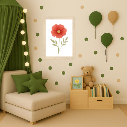 Mohnblume Poster mit Holzrahmen von tinylearner