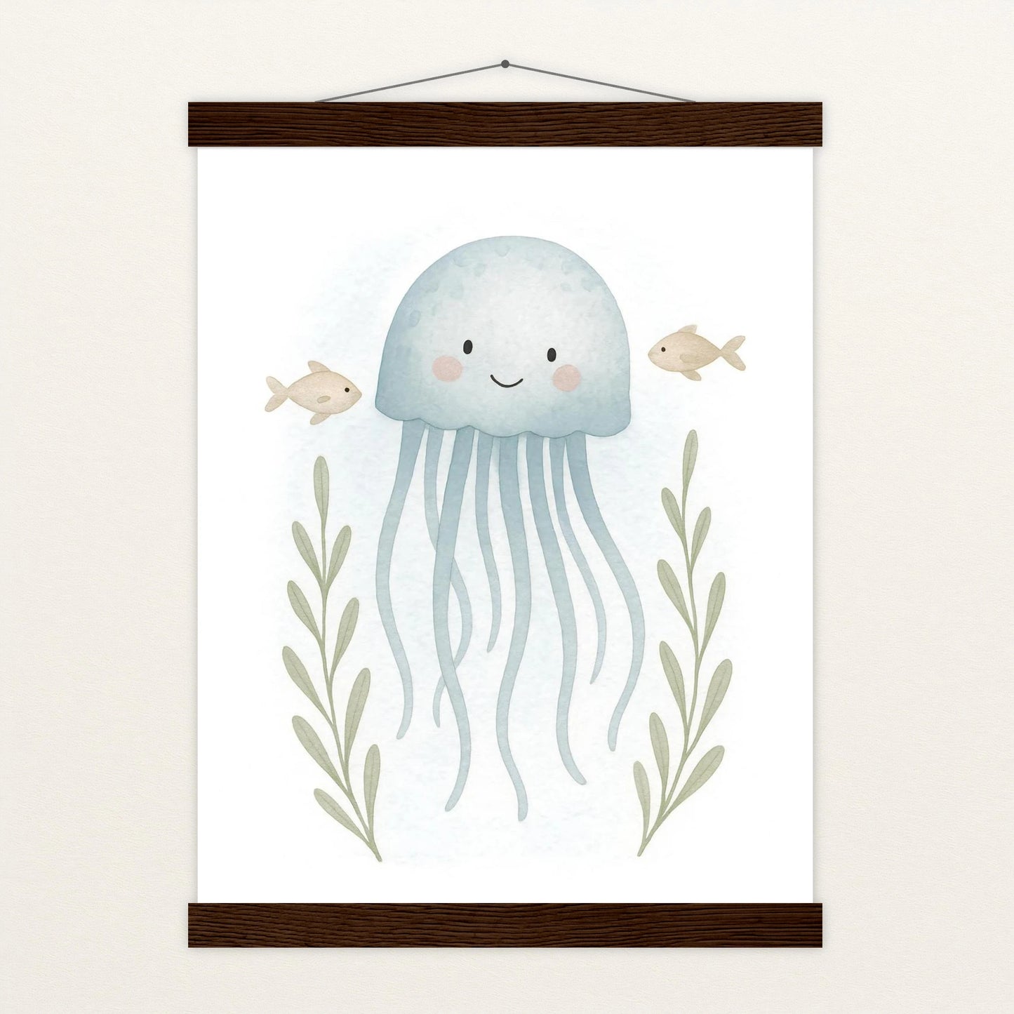 Quinn die Qualle Poster mit Leisten von tinylearner