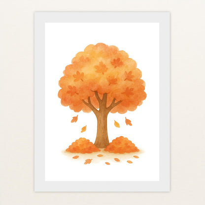 Ahornbaum Poster mit Holzrahmen von tinylearner