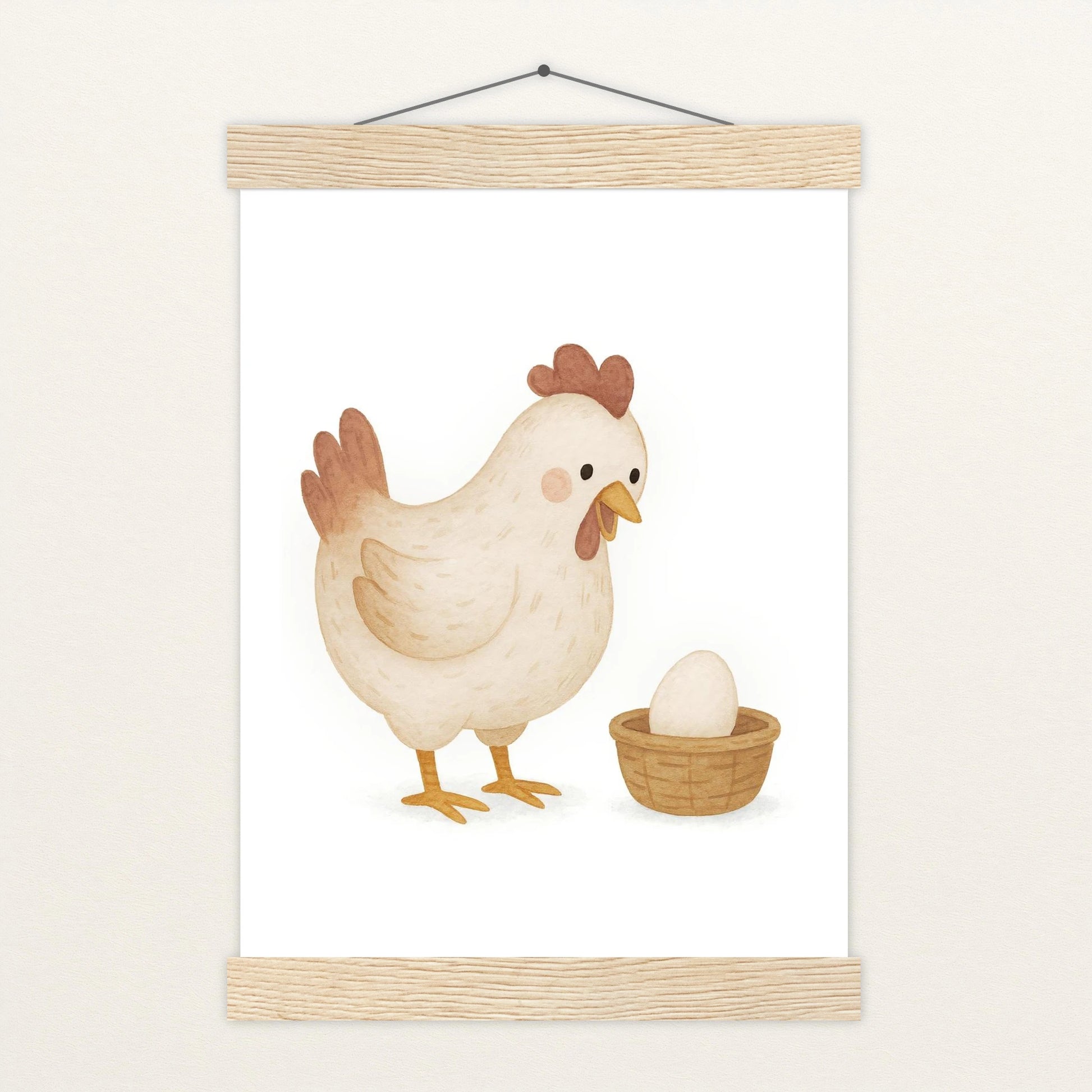 Hanni das Huhn - Motiv: "Ei" Poster mit Leisten von tinylearner