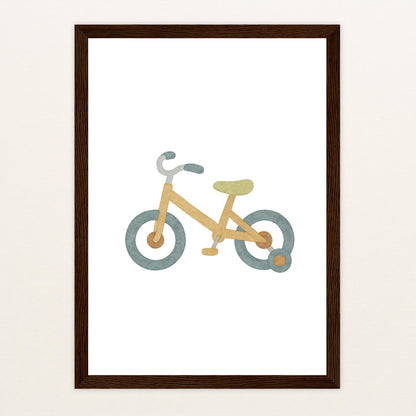 Fahrrad Poster mit Holzrahmen von tinylearner