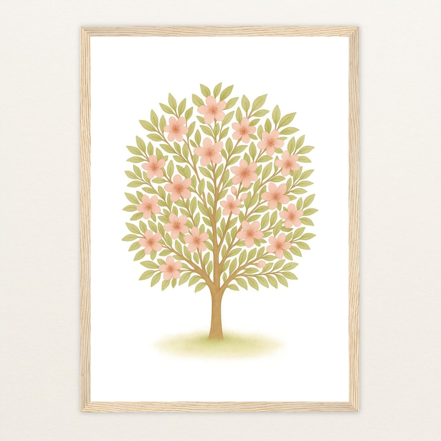 Kirschbaum Poster mit Holzrahmen von tinylearner