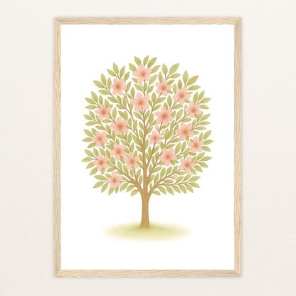 Kirschbaum Poster mit Holzrahmen von tinylearner