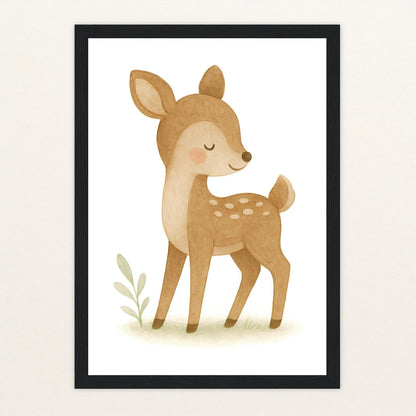 Ria das Reh Poster mit Holzrahmen von tinylearner