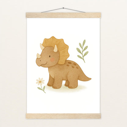 Dinosaurier Triceratops Poster mit Leisten von tinylearner