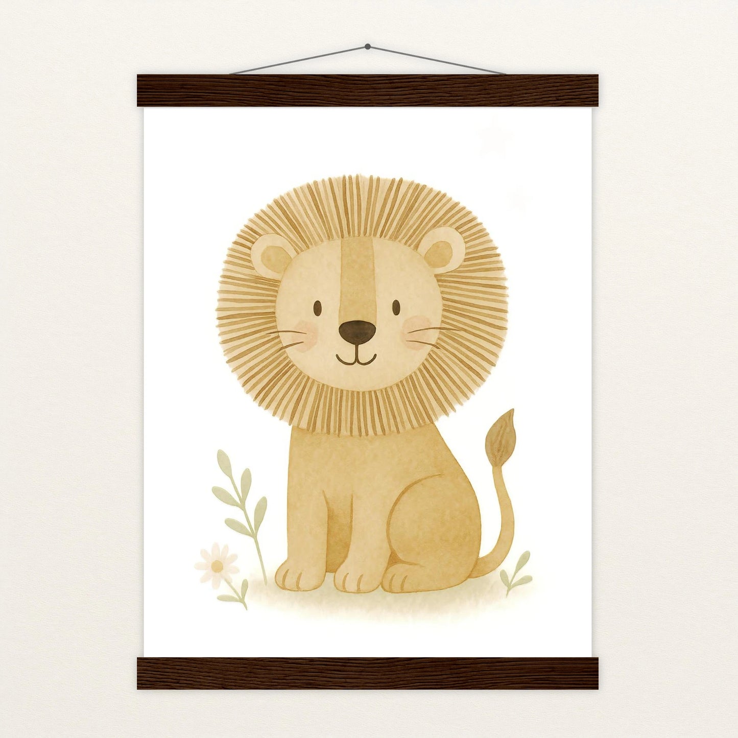 Leo der Löwe Poster mit Leisten von tinylearner