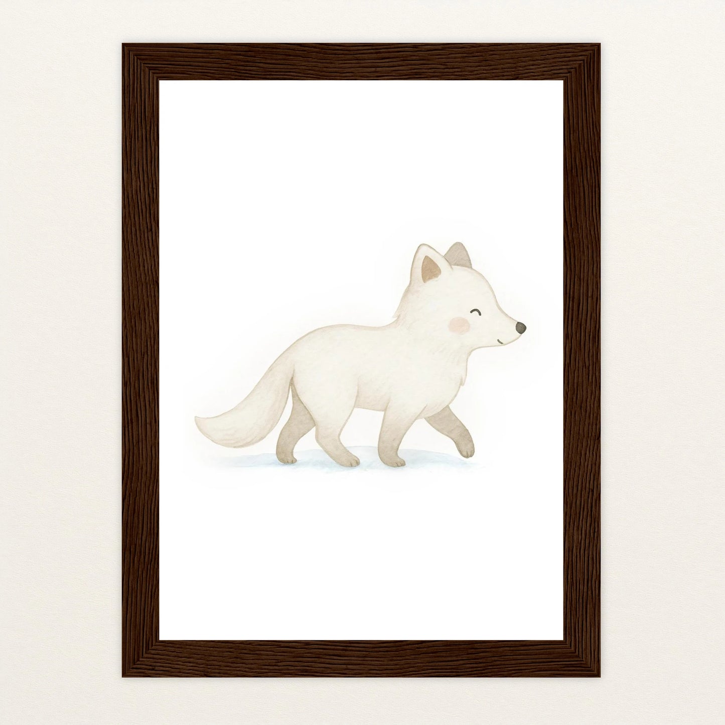 Pino der Polarfuchs Poster mit Holzrahmen von tinylearner