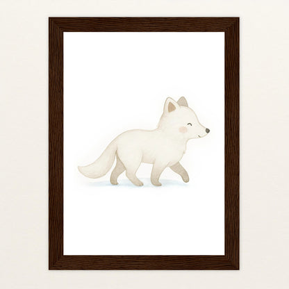 Pino der Polarfuchs Poster mit Holzrahmen von tinylearner