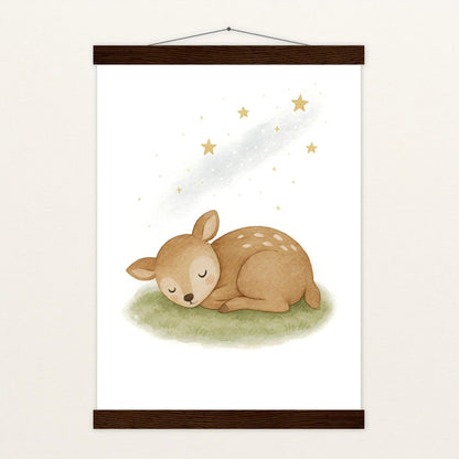 Ria das Reh - Motiv: "Schlafend" Poster mit Leisten von tinylearner