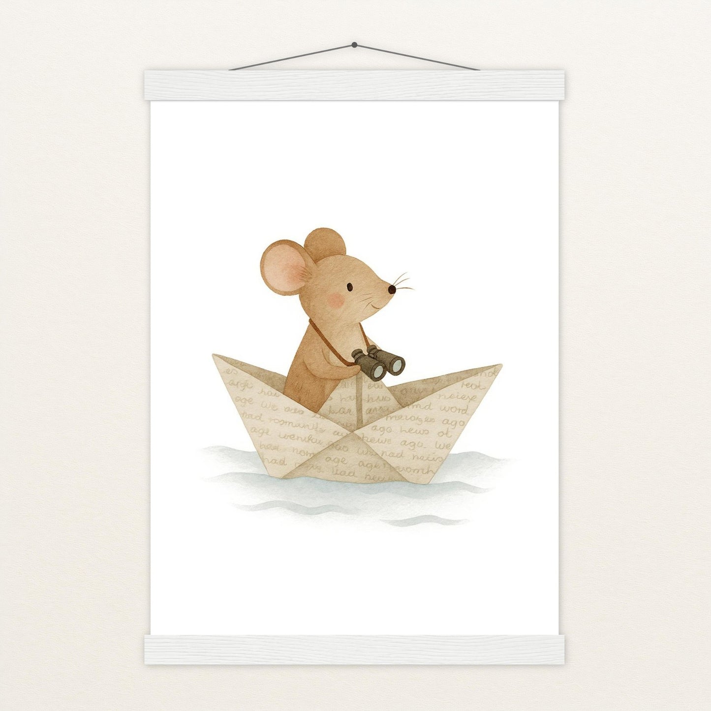 Mimi die Maus - Motiv: "Papierschiff" Poster mit Leisten von tinylearner