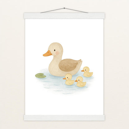 Gusi die Gans - Motiv: "Teich" Poster mit Leisten von tinylearner