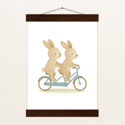 Holly der Hase - Motiv: "Tandem" Poster mit Leisten von tinylearner