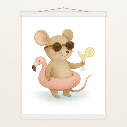Mimi die Maus - Motiv: "Pooltag" Poster mit Leisten von tinylearner
