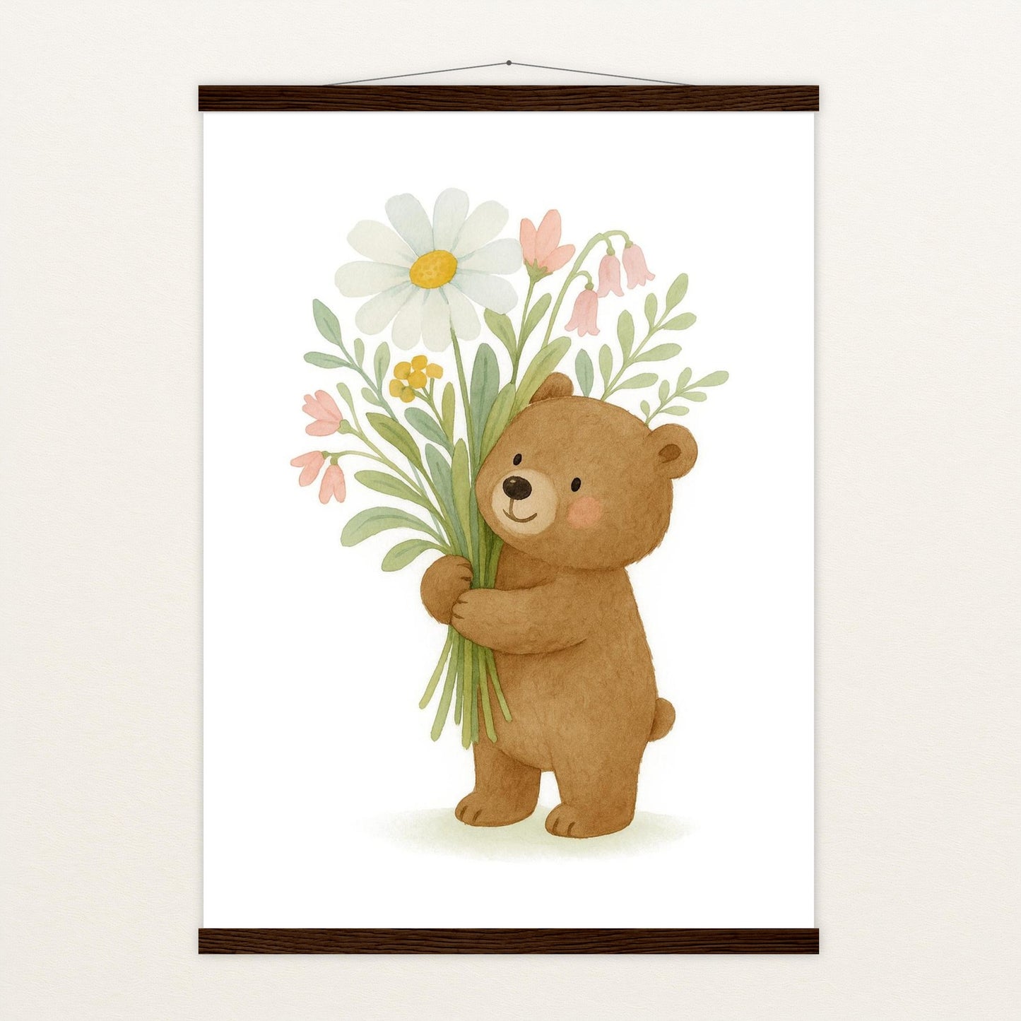 Balu der Bär - Motiv: "Blumenstrauß" Poster mit Leisten von tinylearner