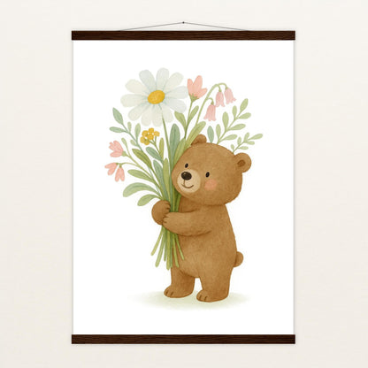 Balu der Bär - Motiv: "Blumenstrauß" Poster mit Leisten von tinylearner