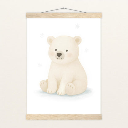 Pummel der Polarbär Poster mit Leisten von tinylearner