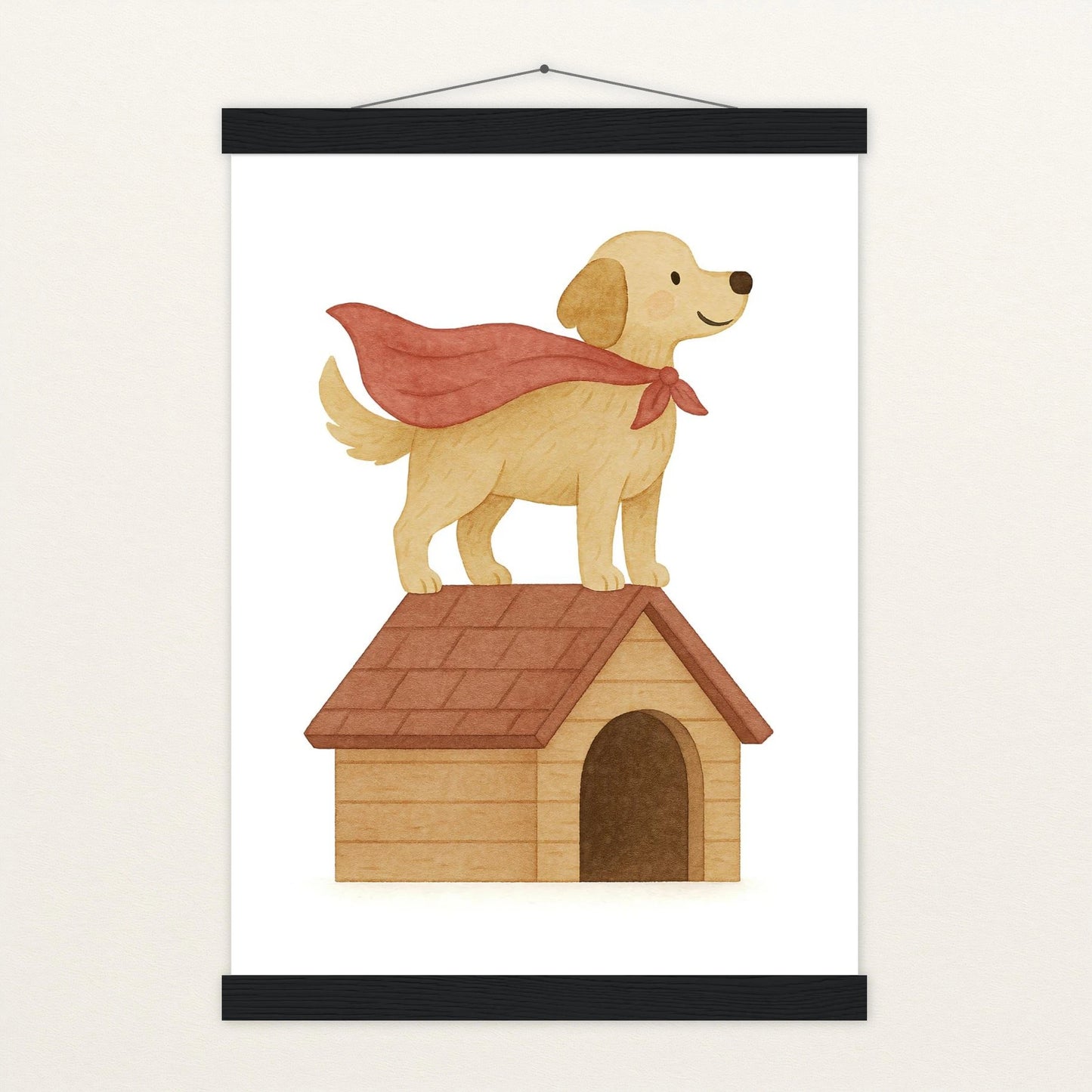 Hugo der Hund - Motiv: "Superheld" Poster mit Leisten von tinylearner