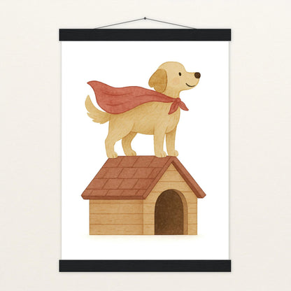 Hugo der Hund - Motiv: "Superheld" Poster mit Leisten von tinylearner