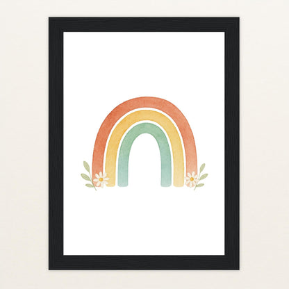 Regenbogen Poster mit Holzrahmen von tinylearner