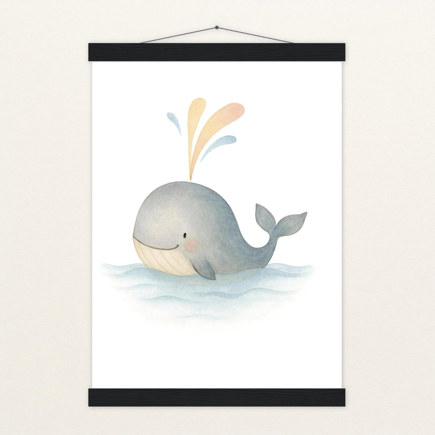 Willi der Wal - Motiv: "Freude" Poster mit Leisten von tinylearner