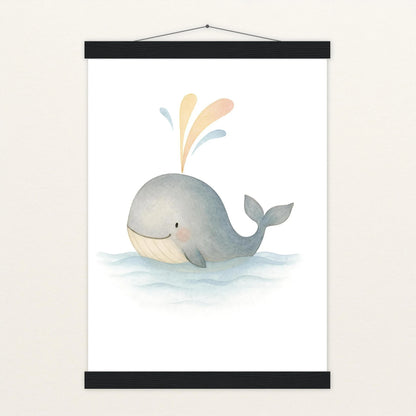 Willi der Wal - Motiv: "Freude" Poster mit Leisten von tinylearner