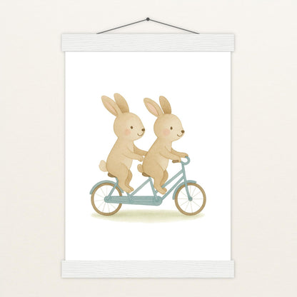 Holly der Hase - Motiv: "Tandem" Poster mit Leisten von tinylearner