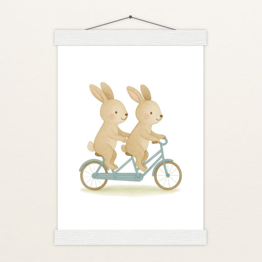 Holly der Hase - Motiv: "Tandem" Poster mit Leisten von tinylearner