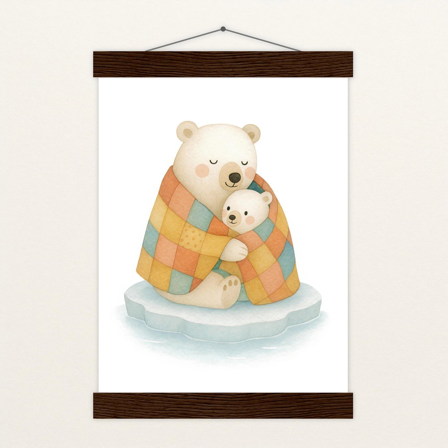 Pummel der Polarbär - Motiv: "Familie" Poster mit Leisten von tinylearner