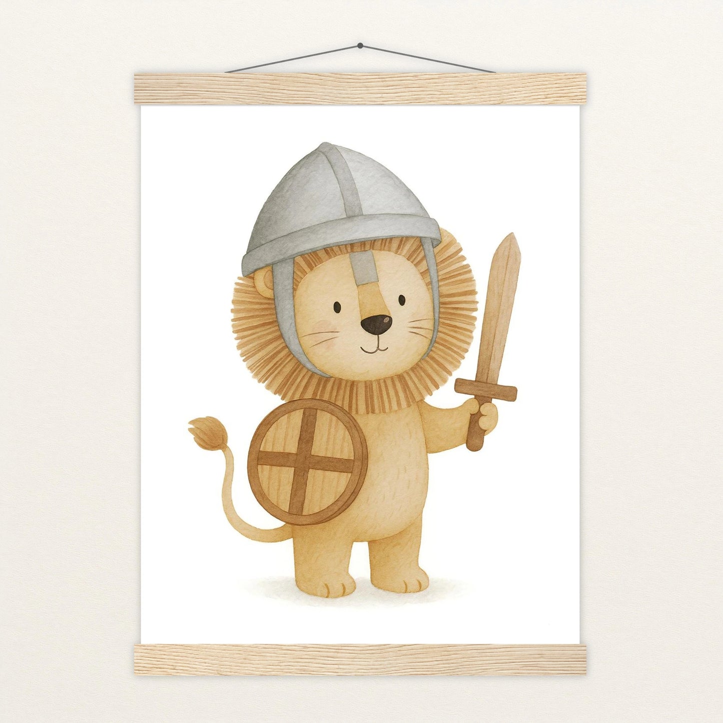 Leo der Löwe - Motiv: "Ritter" Poster mit Leisten von tinylearner