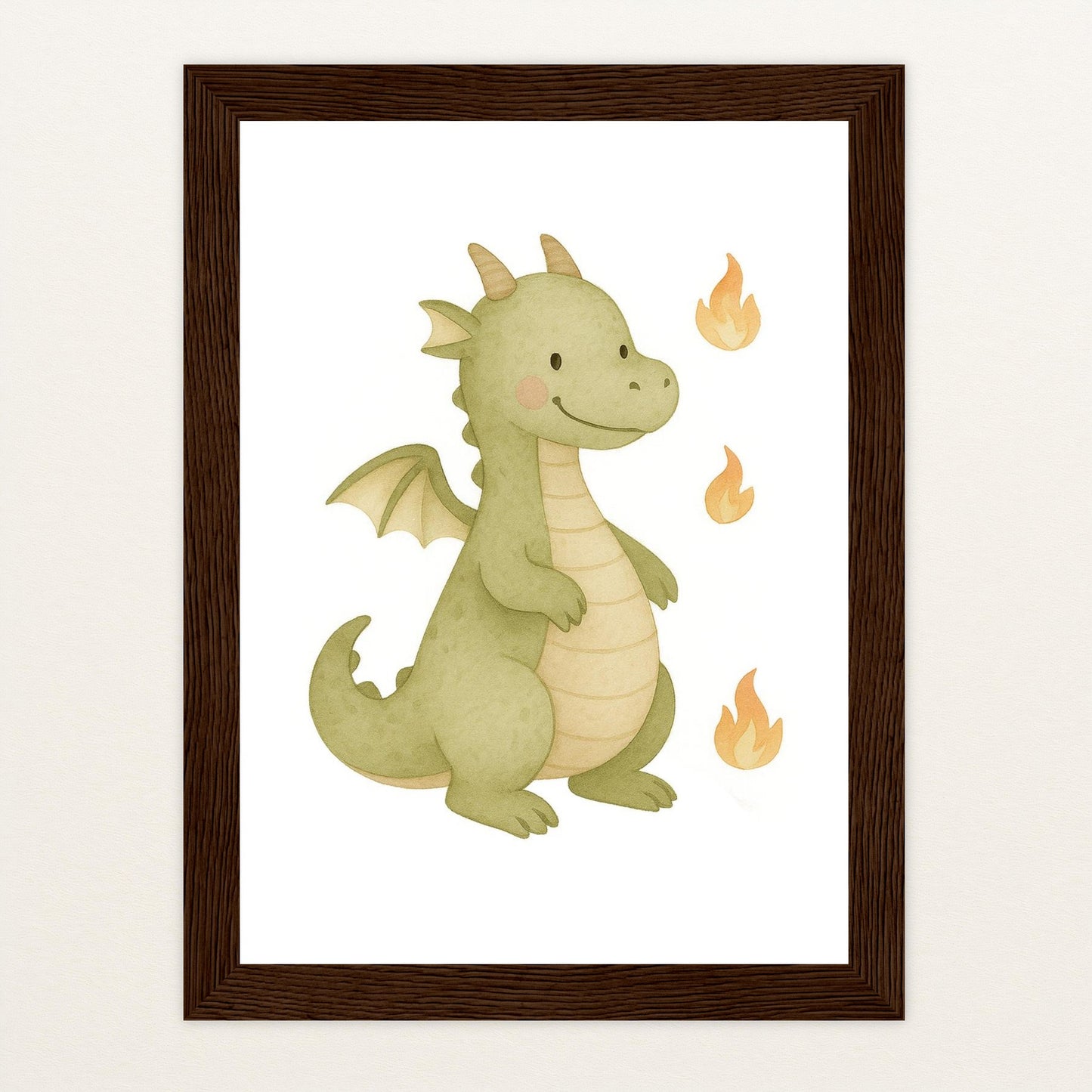 Drax der Drache Poster mit Holzrahmen von tinylearner