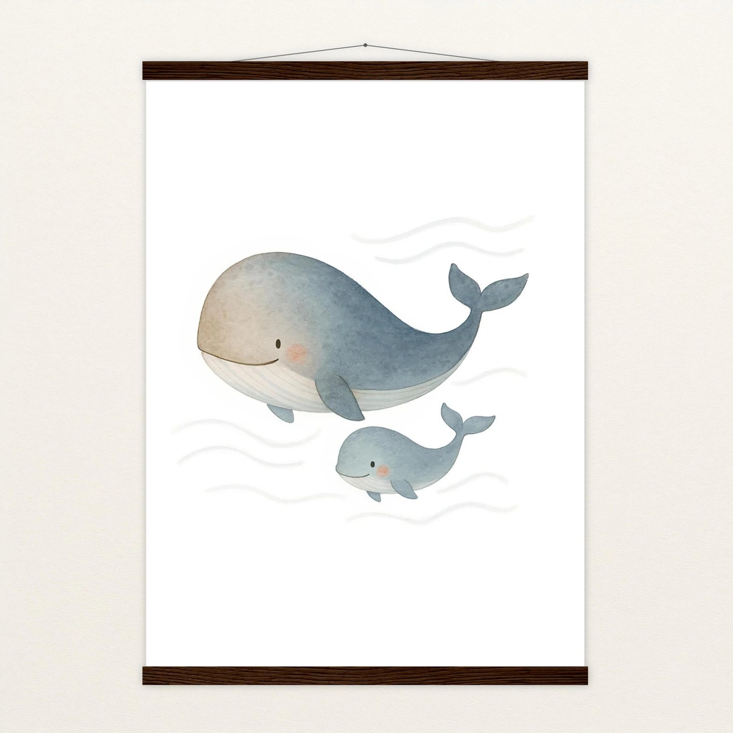 Willi der Wal - Motiv: "Familie" Poster mit Leisten von tinylearner