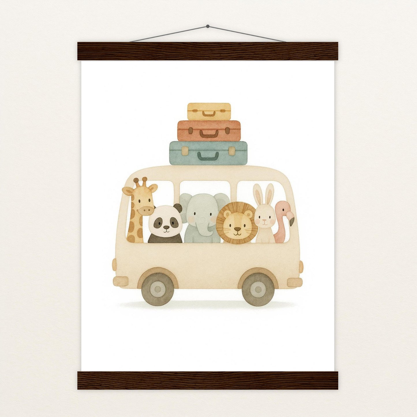 Tierfreunde - Motiv: "Reisebus" Poster mit Leisten von tinylearner