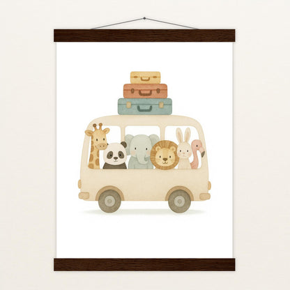 Tierfreunde - Motiv: "Reisebus" Poster mit Leisten von tinylearner