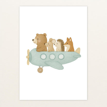 Tierfreunde - Motiv: "Flugzeug" Poster von tinylearner