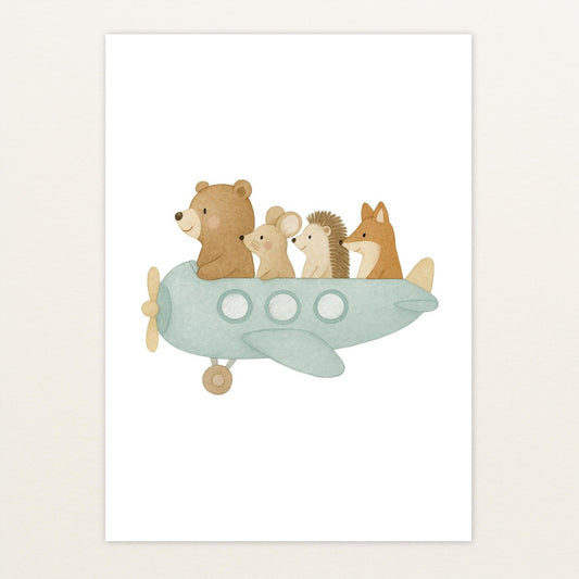 Tierfreunde - Motiv: "Flugzeug" Poster von tinylearner
