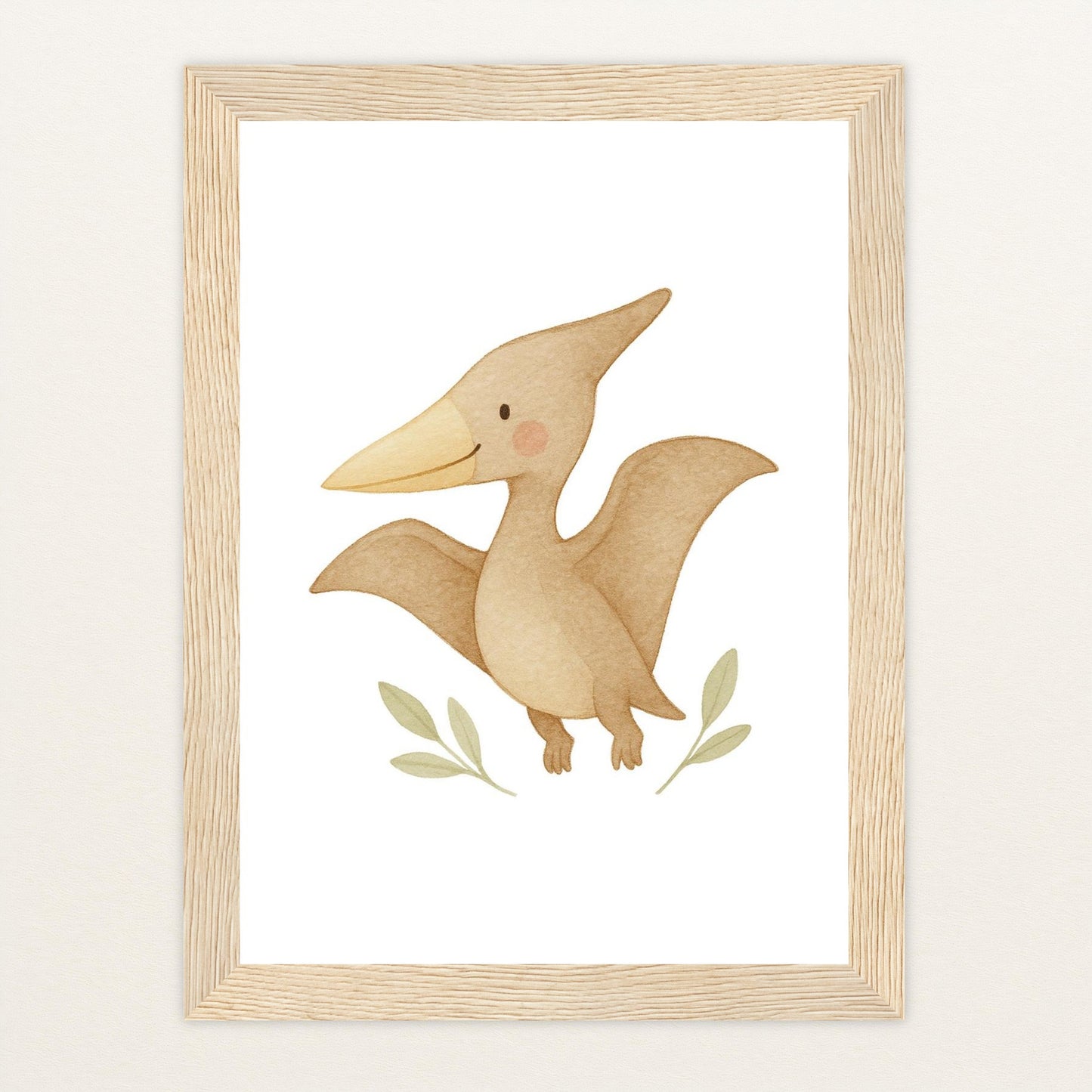 Dinosaurier Pteranodon Poster mit Holzrahmen von tinylearner